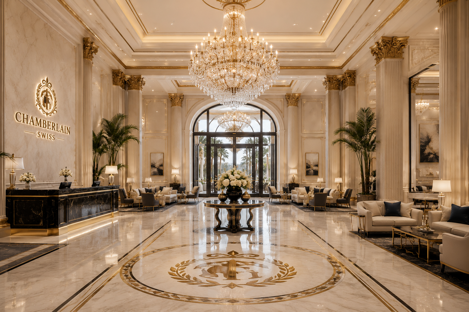 Luxury hospitality lobby